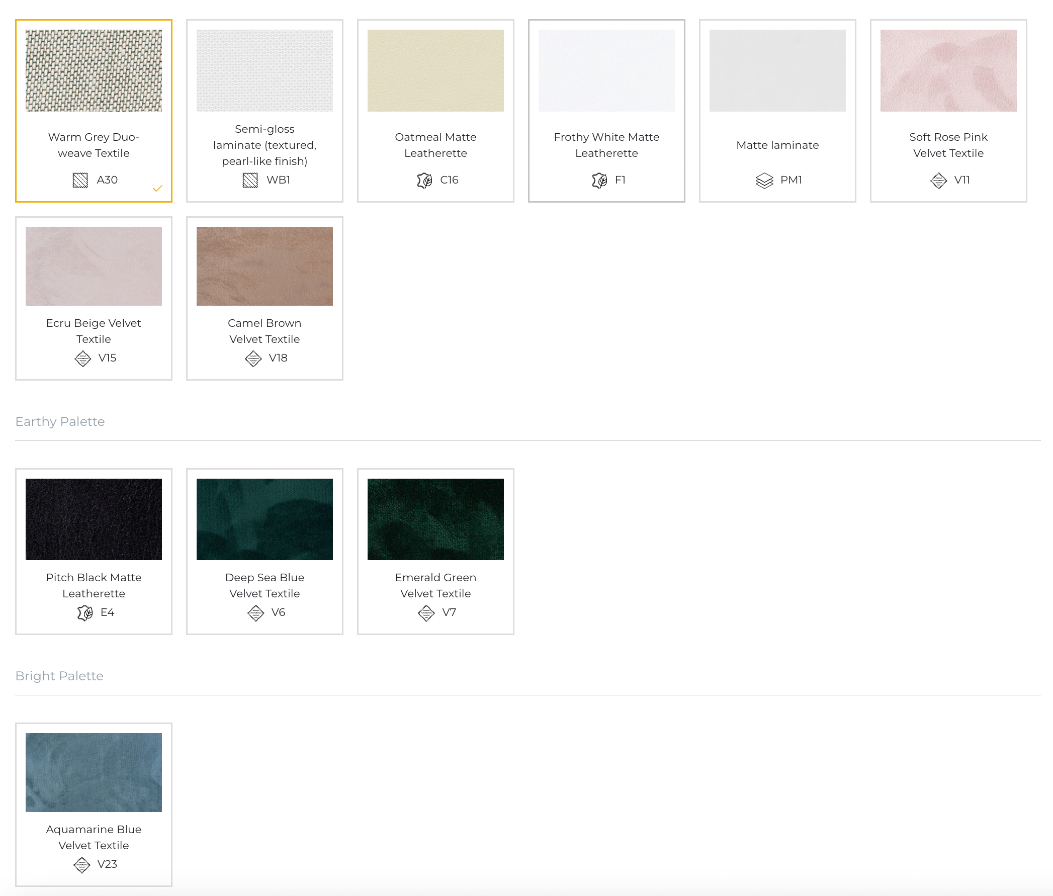 Oversikt over hvilke farger man kan bruke på omslaget til lite albumet til nphoto.